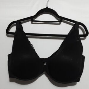 Curvy Couture Sheer Whisper Overlay PlungeT-Shirt Classic Black‎ Bra